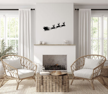 Santa and Reindeer Metal Wall Decoration